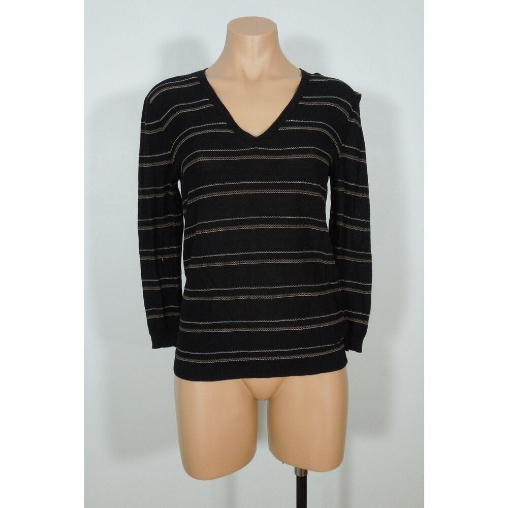 LAUREN RALPH LAUREN Sweater S SMALL Womens V-Neck Silk Lightweight